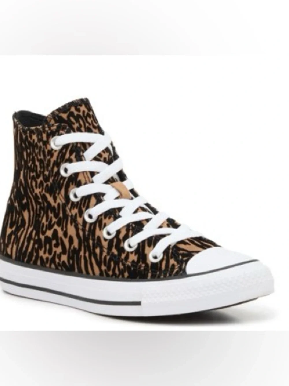 Converse HighTop Sneakers in Leopard Print Soft Velvet Texture - Unisex - NWT - Picture 4 of 11
